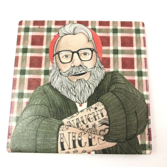 Set Of 4 Thirstystone Holiday Coasters Featuring Christmas Santa & Reindeer - Picture 5 of 12